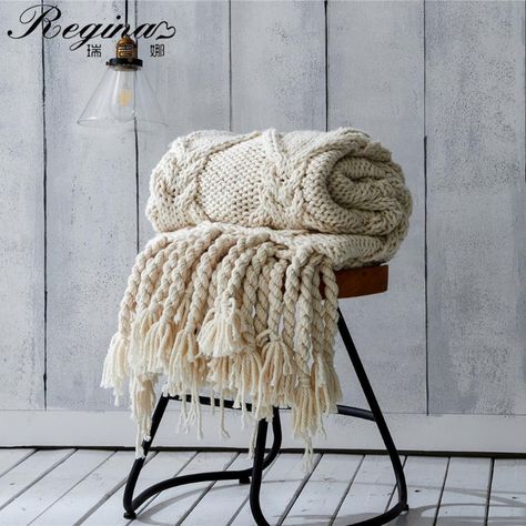 chunky knit blanket,super soft and cozy home decor Ivory Throw Blanket, Beige Blanket, Tassel Blankets, Chunky Knit Throw Blanket, Sofa Throws, Cable Knit Throw, Chunky Knit Throw, Winter Blankets, Knit Throw Blanket