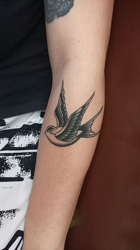 Elbow Crease Tattoo Inner, Small Elbow Tattoo, Elbow Crease Tattoo, Elbow Tattoo, Swallow Tattoo, Elbow Tattoos, Swallows, Tattoo Inspo, Tattoo Idea