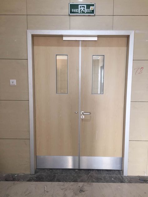 Hospital Wooden Door Design, Hospital Door Design Modern, Emergency Door Design, Hospital Door Design, Fire Doors Design, Civil Works, Dorm Room Color Schemes, Modern Steel Gate Design, Hospital Project