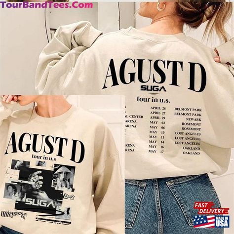 Agust D Tee Suga Yoongi Shirt Tour 2023 Sweatshirt Classic Check more at https://tourbandtees.com/product/agust-d-tee-suga-yoongi-shirt-tour-2023-sweatshirt-classic/ Zach Bryan Shirt, American Heartbreak, Zach Bryan, Rap Tee, Suga Yoongi, Orange Shirt, Agust D, Tour Shirt, American Shirts