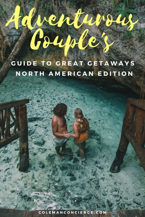 Couples who travel together stay together. We value traveling experience and adventure first, then fill in with delicious food and unique places to stay. It’s the way we explore the world as an adventurous couple, and, in this article, we share some of our favorite North American getaways and top tips for adventuring together! #couplestravel #adventuretravel #adventurouscouples #romanticgetaways Adventures For Couples, Travel With Husband, Travel Ideas For Couples, Couples Traveling, Traveling With Family, Couple Adventure, Couple Travel Quotes, Weekend Getaway Ideas, Couples Trip