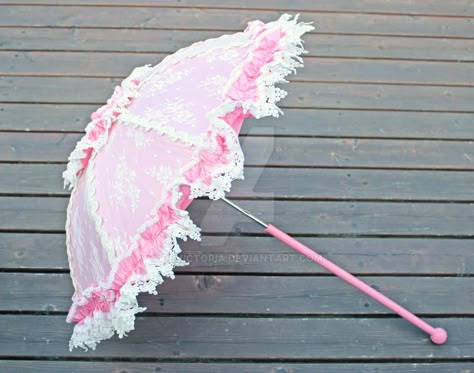 Kawaii Umbrella, Pink Parasol, Black Parasol, Cute Umbrellas, Pretty Pink Princess, Hello Kitty Characters, Steampunk Diy, Anime Dress, Tea Parties