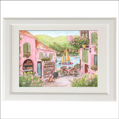 Italian Themed Art For Girl, Travel Art Print, Lake Como, Personalized, Baby Shower Gift, Baby Nursery Art, Italian Girl Gift Idea European Nursery, Italian Baby Showers, Travel Themed Bedroom, Pink Girls Bedroom Decor, Travel Theme Nursery, Travel Nursery, Comer See, Nursery Canvas, Travel Art Print