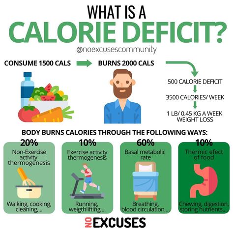 NOEXCUSES on Instagram: “What is a calorie deficit? 🤔 - By (@noexcusescommunity) - As a human being, you burn calories as fuel. To maintain your weight you need to…” Kiat Diet, 500 Calorie, Caloric Deficit, Exercise Activities, Best Diet Plan, Calorie Deficit, Gym Workout Tips, 5 Months, Health Facts