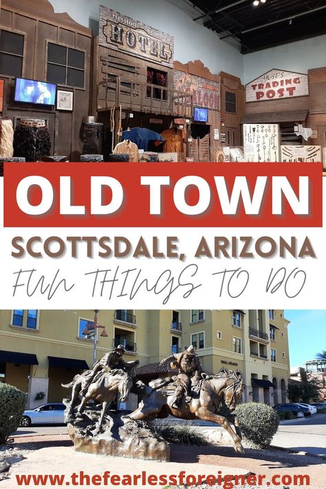 Old West town exhibit in a museum // Cowboys and horses statue Best Places To Stay In Scottsdale Az, Downtown Scottsdale Arizona, Family Things To Do In Phoenix Arizona, Old Scottsdale Arizona, Where To Stay In Scottsdale Az, Old Town Scottsdale Arizona Restaurants, What To Do In Scottsdale Az, Scottsdale Arizona Things To Do, Phoenix Az Things To Do In