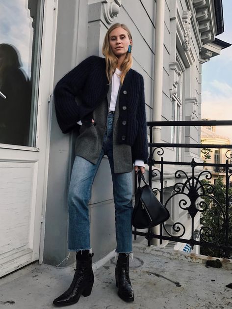 Instagram Office, Black Cowboy, Trendy Swimwear, Looks Street Style, Business Outfit, Winter Mode, Denim Jacket Women, Fall Winter Style, Mode Inspiration