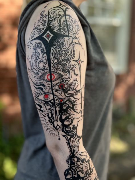 Full Tattoo, Yakuza Tattoo, Sick Tattoo, Full Body Tattoo, Red Tattoos, Dark Art Tattoo, Arm Sleeve Tattoos, Best Sleeve Tattoos, Dark Tattoo