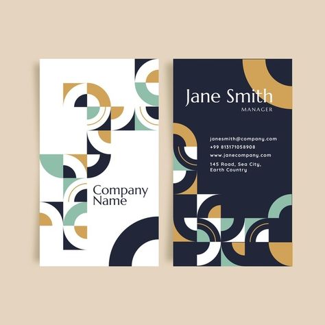 Scandinavian Design Pattern, Vertical Business Card, Geometric Graphic Design, Page Layout Design, Graphic Design Business Card, Vertical Business Cards, Visiting Card Design, Business Card Design Creative, Luxury Business Cards