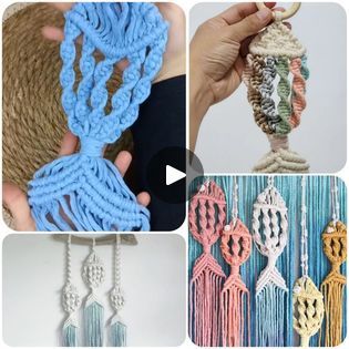 Fish Macrame Wall Decor Tutorial 🥰 | Fish Macrame Wall Decor Tutorial 🥰 macrame fish 10×2m rope 2mm wooden ring | By Hobby Knitting Decoration Ideas | Facebook Macrame Fish Tutorial, Macrame Fish, Macrame Wall Hanging Tutorial, Fish Wall Decor, Macrame Wall Decor, Fish Patterns, Wooden Ring, Macrame Tutorial, Macrame Projects