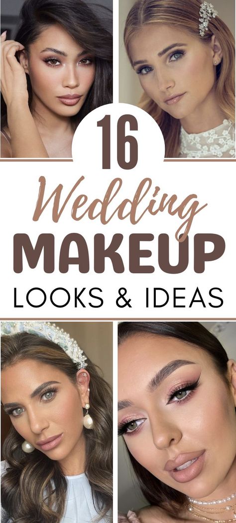 Wedding Makeup Looks for the Bride Glam Wedding Makeup Brown Eyes, Natural Glam Wedding Makeup, Natural Glam Wedding, Makeup Looks For Brides, Natural Green Eyes, List Of Chores, Wedding Makeup For Blue Eyes, Romantic Wedding Makeup, Almond Eye Makeup