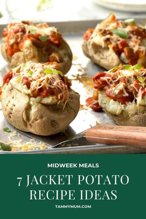 Jacket potato filling ideas. Healthy jacket potato recipes and tasty jacket potato ideas. Perfect for those quick and easy midweek meals.  Food ideas for kids but that the whole family will love #jacketpotato #recipes #midweekmeal Vegetarian Jacket Potato Fillings, Potato Jacket Recipes, Jacket Potato Recipes, Potato Recipes Vegetarian, Potato Recipe Ideas, Potato Recipes Healthy, Jacket Potato Recipe, Potato Ideas, Healthy Website