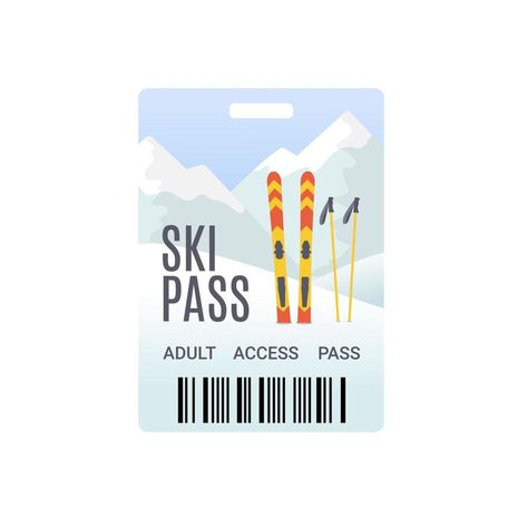 Ski Pass, Landscape Background, Flat Style, Mountain Landscape, Fashion Flats, Vector Art, Skiing, Vector Free, Clip Art