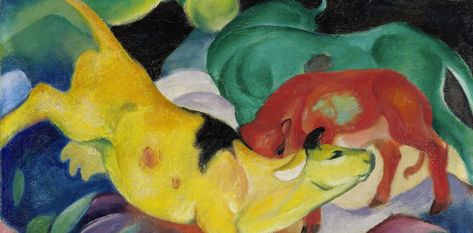 Blue Rider, Yellow Art Print, Franz Marc, Classic Art Prints, Cow Painting, Modern Artists, Red Green Yellow, Wassily Kandinsky, Art Sur Toile