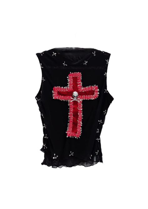 Discover our Y2K & Gothic-inspired tank tops with slight stretch & unique embroidery. Perfect for summer. Embrace your style with our polyester blend tops. Y2k Clothing Aesthetic, Gothic Tank Tops, Fashion Collection Inspiration, Cross Tank Top, Gothic Cross, Custom Top, Gothic Crosses, Diy Clothes And Shoes, Dope Outfits For Guys