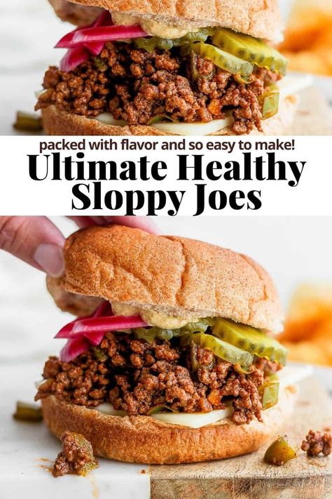 Healthy Sloppy Joe Recipe, Healthy Sloppy Joes, Sloppy Joe Recipe Easy, Wooden Skillet, Homemade Sloppy Joe Recipe, Sloppy Joe Recipe, Homemade Sloppy Joes, Joe Recipe, Sloppy Joes Recipe