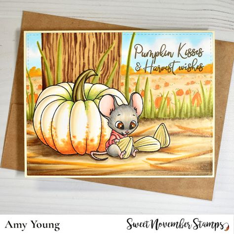 Sweet November Stamps- Harvest Wishes Sweet November Stamps, November Ideas, Sweet November, Sheets Of Paper, White Pen, Mini Pumpkins, Fall Cards, Super Happy, Stamp Crafts