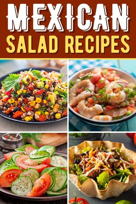 Mexican Food Recipes Salad, Salad Mexican Recipes, Mexico Salad Recipes, Authentic Mexican Salad Recipes, Cold Mexican Dishes, Mexican Salads For Parties, Easy Mexican Salad, Carnitas Recipes, Awesome Salads