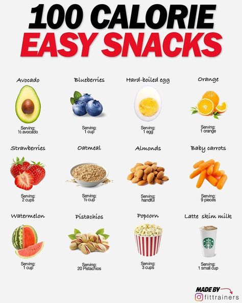 200 Calorie Snacks, Food Calories List, Snacks Under 100 Calories, 100 Calorie Snacks, 100 Calorie, Healthy Low Calorie Meals, Under 100 Calories, Portable Snacks, Food Swap