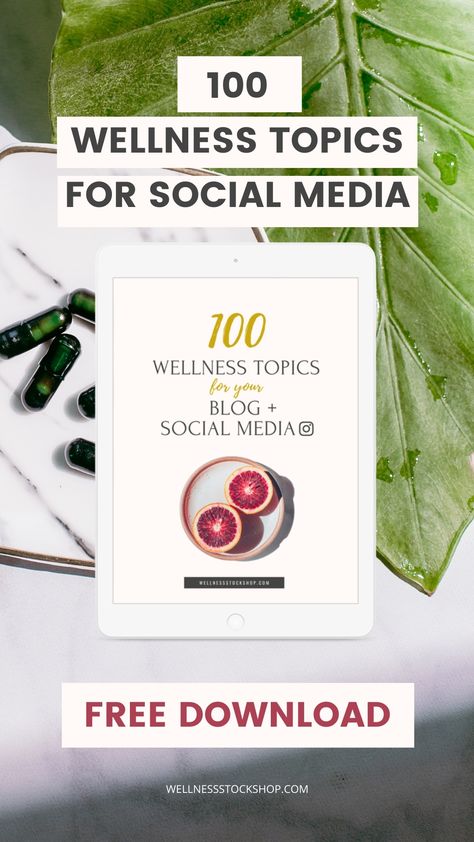 We all have those mind-blank moments when we don't know what to post about on social media. That's why I created this FREE list of 100 health and wellness topics to inspire your posts on Instagram and beyond. When you click through, you'll land on a post with 25 ideas to get you started. Scroll down the page to find the full list to download and keep on hand when you need it. Then, don't forget to scroll to the bottom of the page and sign up for a monthly free photo to help perk up your feed Health And Wellness Booth Ideas, Health Instagram Post Ideas, Health Coach Social Media Posts, Instagram Wellness Post Ideas, Content Ideas For Health And Wellness, Instagram Health Posts, Wellness Instagram Post Ideas, Health And Wellness Instagram Feed, Wellness Categories