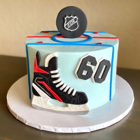 Hockey Cakes For Boys, Power Rangers Birthday Cake, Hockey Birthday Cake, Hockey Cake, Hockey Cakes, Sports Cakes, Hockey Party, Soccer Cake, Hockey Birthday