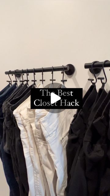 S Hooks Ideas Closet, Tips To Organize Closet, Closet Hooks Ideas, Organize Towels In Closet, Tiny Closet Makeover, Hooks For Closet, Build Closet, Dresser Alternative, Farmhouse Closet