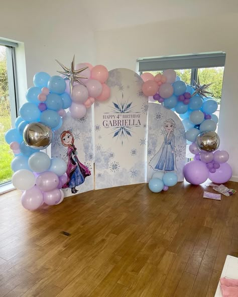 Happy 4th Birthday Gabriella ❄️❄️❄️ This stunning frozen themed birthday party was created with our trio frozen backdrop and an extra 2m x… | Instagram Frozen Backdrop Birthday, Frozen Backdrop Ideas, Frozen 3rd Birthday Party, Frozen Party Backdrop, Frozen Theme Party Decorations, Frozen Backdrop, Frozen Birthday Party Food, Frozen Party Invitations, Frozen Birthday Decorations