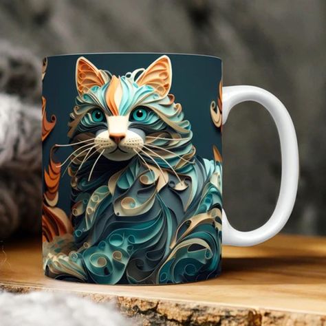 PRICES MAY VARY. The Perfect Gift For Cats Lovers – This quality 11oz coffee mug is a super funny surprise for the cats lover. The design of the coffee cup is 3Ð printed and printed on it.Which is funny, cute, retro. Give it as a birthday gift, a gift for your husband or wife or even the kids. Elegant Hand Made - Designed with strong ceramic construction, this ceramic mug can be used for dishwasher, microwave, oven and freezer. Ceramic coffee mug is glazed well, printed with the highest quality Cat Coffee Mugs, 3d Coffee, Mug Cups, Cat Coffee Mug, Mug Art, Cat Club, Cat Stuff, Cat Coffee, Cat Mug