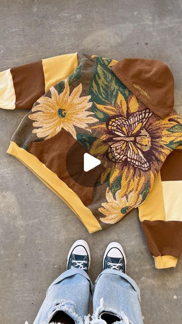 sustainable fashion designer ✄ on Instagram: "which is your fav? 🤔  1. bloom zip up 🌧🌻🪡 2. golden hoodie 🌼🌞🍂 3. escape hoodie 🏔🤍🌲 4. grounded hoodie 🤎🪵👣  next live bid: monday feb 19 at 8pm est ✨ countdown on my “next drop” highlight!  follow @susoriginals for more 🪡🪡🪡  #upcycled #reworked #upcycled" Hoodie Diy Upcycle, Upcycled Hoodie, Reworked Hoodie, Sustainable Fashion Designers, Sewing Fashion, Machine Sewing, Pretty Clothes, 2023 Fashion, Handmade Fashion