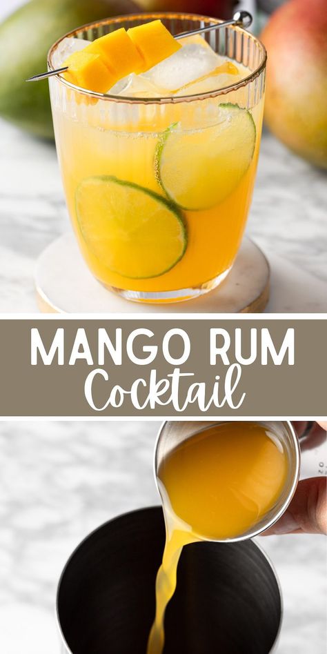 Mango Tango Drink Cocktails, Mango Rum Cocktail, Mango Rum Drinks Recipes, Mango Rum Drinks, Mango Juice Cocktail, Mango Tango Drink, Mango Cocktails, Island Cocktails, Rum Drinks Recipes