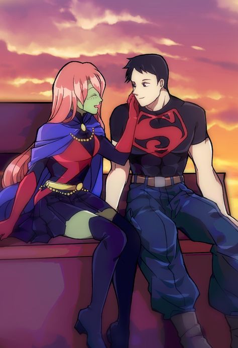 Superboy X Miss Martian, Miss Martian Fanart, Miss Martian And Superboy, Super Hero Couples, Superboy And Miss Martian, Justice League Art, Aquaman Dc Comics, Zatanna Dc Comics, Keaton Batman