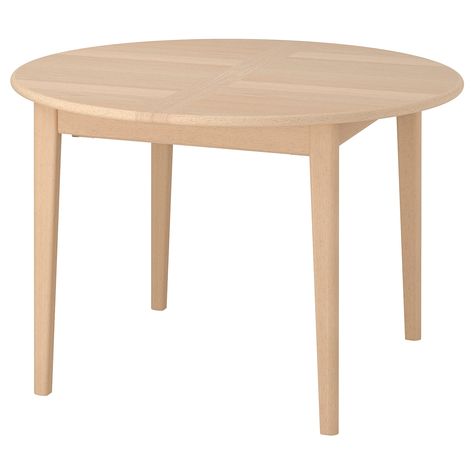 SKANSNÄS extendable table, light beech/veneer, 115/170 cm SKANSNÄS table offers a modern flair inspired by Scandinavian design heritage. Wooden elegance made for years of use thanks to a sturdy frame, thick veneer tabletop and smooth butterfly leaf extension. Ikea Lisabo Table, Lodge Plans, Ikea Dining Table, Ikea Dining, 4 Seater Dining Table, Ikea Food, Extendable Table, Circular Table, Space Interiors