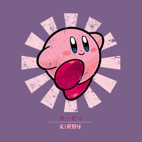 Kirby Retro Japanese - Kirby - T-Shirt | TeePublic Kirby Shirt Design, Kirby Illustration, Angry Kirby, Kirby Shirt, Pokémon Characters, Tattoo Mini, Adventure Time Characters, Japanese Poster Design, Retro Japanese