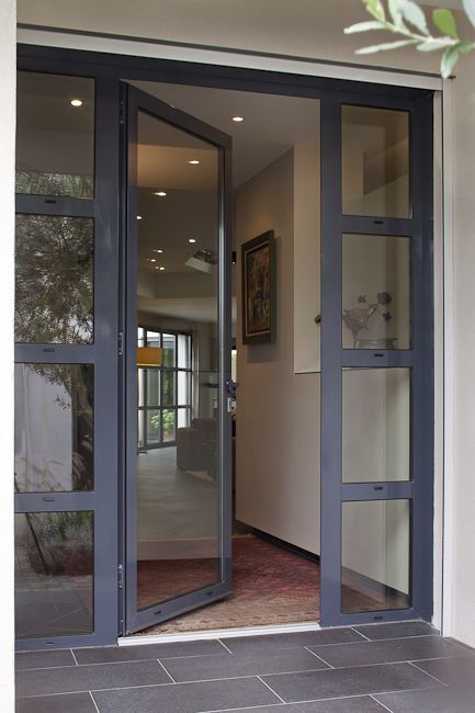 Glass Entrance Doors, Aluminium Front Door, Beautiful Front Doors, Contemporary Front Doors, Modern Front Door, Front Door Entrance, التصميم الخارجي للمنزل, Exterior Front Doors, House Front Door