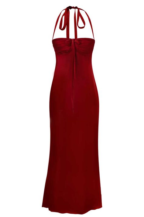 Holiday Evening Dress, Red Skims Dress Outfit, Concert Dress Classical, Cult Mia Dress, Red Prom Dress Silk, Red Satin Dresses, Wine Red Formal Dress, Dark Red Maxi Dress, Red Elegant Dress