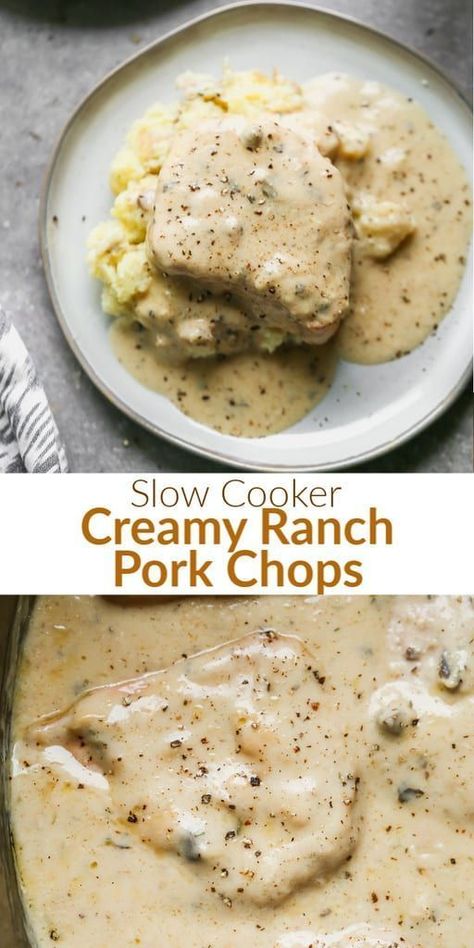 Ranch Crockpot Recipes, Ranch Pork Chops Crockpot, Pork Chops Crockpot, Creamy Ranch Pork Chops, Pork Crockpot Recipes, Pork Chop Recipes Crockpot, Slow Cooker Recipes Pork, Ranch Pork Chops, Pork Chop Recipes Baked