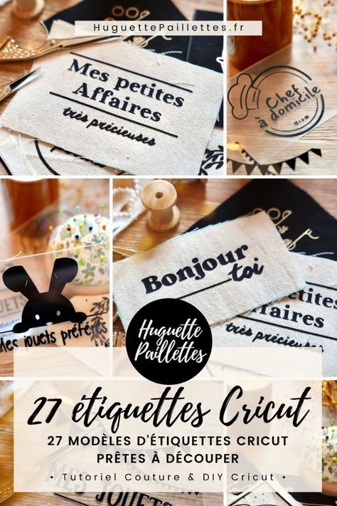 Créer des étiquettes personnalisées à la Cricut pour ses créations couture • DIY • Huguette Paillettes Dans cet article, je vous montre comment je réalise mes étiquettes personnalisées à la Cricut Maker. Je vous donne tous mes conseils pour les reproduire. Surtout, vous trouverez dans cet article un tutoriel complet pas à pas pour reproduire ces étiquettes sur le Cricut Maker (Explore, Joy ou JOy Xtra - ou toute autre machine de découpe comme la Scan n Cut de Brother) ainsi que 27 modèles d'étiquettes à télécharger gratuitement et prêts à découper sur calque transparent. Alors RDV sur le blog ! Etiquette Cricut, Cricut Maker Francais Idee, Idee Cricut Maker, Cricut Joy Extra, Cricut Joy Xtra, Cricut Maker Francais, Cricut Maker 3 Projects, Cadeau Cricut, Cadeau Noel Diy