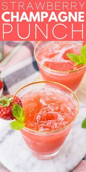 Champagne Valentines Drink, Valentine Champagne Punch, Pink Punch Alcoholic Recipe, Drinks With Champagne, Champagne Cocktails Easy, Valentine's Drinks, Strawberry Champagne Punch, Pink Alcoholic Drinks, Pink Champagne Margarita