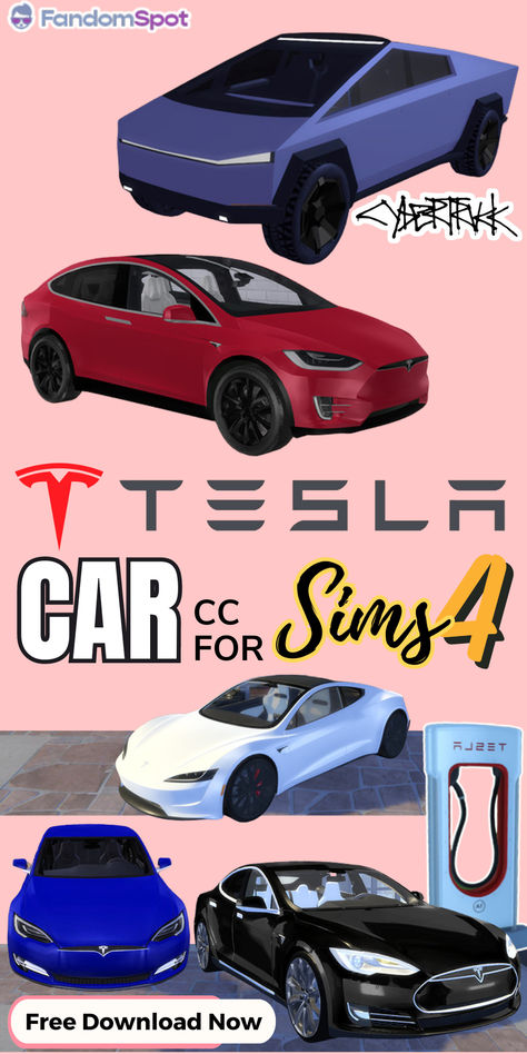 Custom Tesla cars, chargers, and Tesla accessories for The Sims 4. Sims 4 Cars Mod Free, Sims 4 Cc Cars Tesla, Sims 4 Tesla Cc, Sims 4 Ambulance Cc, Sims 4 Parking Lot, Sims 4 Cars Decor, Sims 4 Tesla, Cars Cc Sims 4, Sims 4 Speaker