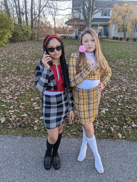 D & Cher #Halloween costume #clueless #best friends Clueless Halloween Costume Duo, Clueless Duo Costume, Cousin Halloween Costumes, Disney Channel Halloween Costumes, Cher And Dionne Costume, Clueless Costume Ideas, Clueless School, Dionne Clueless Outfits, Cher Halloween Costume