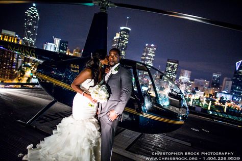 Atlanta Ventanas Wedding helicopter exit - filmed by Christopher Brock - www.chrisbrock.org Bride And Groom Exit, Wedding Attire, Black Love, Bride And Groom, Helicopter, Wedding Inspo, Dream Wedding, Atlanta, Wedding Inspiration