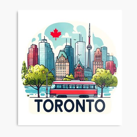 Get my art printed on awesome products. Support me at Redbubble #RBandME: https://www.redbubble.com/i/metal-print/Toronto-Ontario-Canada-by-HowToCanadian/154153044.0JXQP?asc=u City Doodle, Toronto Art, Canada Ontario, Toronto Travel, Nature Color Palette, Toronto Ontario Canada, Toronto Ontario, Featured Art, Ontario Canada