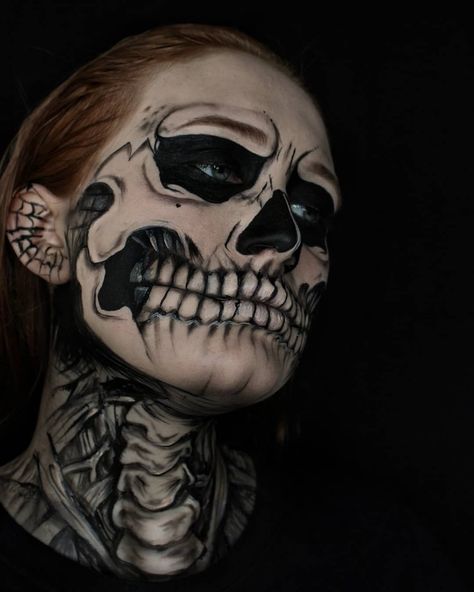 American Horror Story Makeup Ideas, American Horror Story Skeleton Makeup, Skeleton Makeup Tate, Tate Halloween Makeup, Tate Makeup American Horror Story, Tate Ahs Makeup, Tate Skull Makeup, Tate From American Horror Story, Tate American Horror Story