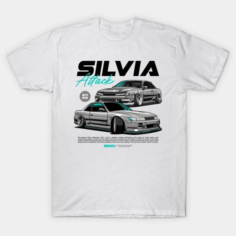 Nissan Silvia Car Illustration - Automotive Apparel - T-Shirt | TeePublic Racing Graphics, Automotive Apparel, Cars Tees, Shirt Illustration, Car Shirts, Apparel Merchandising, Nissan Silvia, Car Illustration, Tshirt Ideas