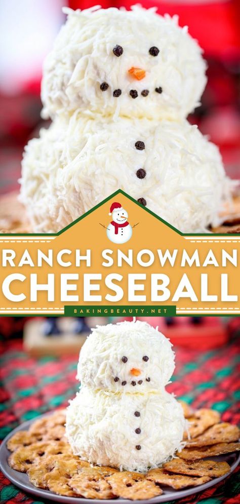 Snowman Cheeseball Christmas, Snowman Charcuterie Board, Snowman Charcuterie, Christmas In July Food, Christmas Cheeseball, Snowman Cheeseball, Snowman Recipes, Hometown Christmas, Christmas Dip