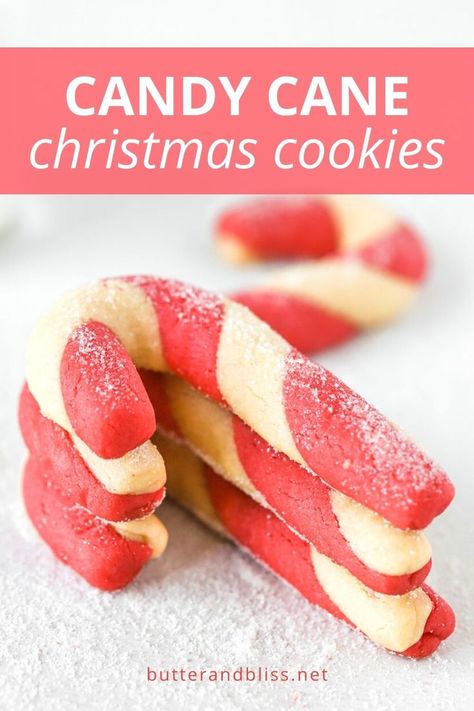 Candy Cane Cookies are a classic for Christmas! An easy small batch of cookies with twisted flavors of vanilla and peppermint – reminiscent of a candy cane twist. The cookies are soft and tender and are certain to keep you on the nice list! Candy Cane Christmas Cookies, Candy Cane Kiss Cookies, Kiss Cookies Recipe, Candy Cane Recipe, Small Batch Cookies, Peppermint Recipes, Xmas Baking, Candy Cane Cookies, Kiss Cookies