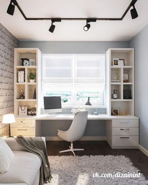 Small Bedroom Office Layout, Bedroom Office Combo, Guest Room Office Combo, Home Office Guest Room Combo, Guest Bedroom Home Office, Home Office Layouts, Guest Bedroom/office, Home Office/guest Room, Modern Home Offices