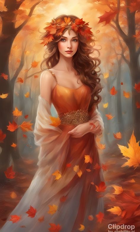 Autumn Pictures, Woman With Long Hair, Art Couples, Composite Photography, Autumn Witch, Faery Art, Spooky Party, Queen Anime, Angel Artwork