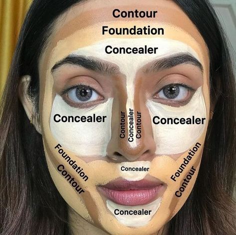 Where To Put Makeup On Face, Face Makeup Guide, Contour Guide, Face Contouring Makeup, Drag Make-up, Makeup Order, Makeup Brushes Guide, Flot Makeup, Learn Makeup