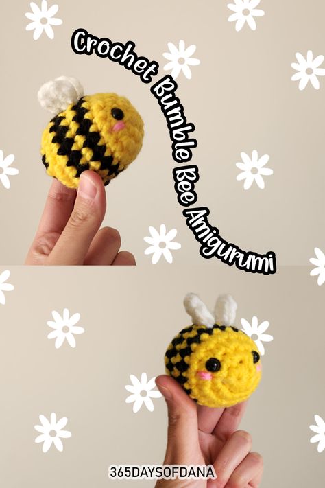 A detailed crochet tutorial for a bumble bee amigurumi. Great for beginners. Works great as a keychain. Amigurumi Bee Keychain, Crochet Tiny Bee Pattern Free, Mini Bumble Bee Crochet Pattern Free, Small Bumble Bee Crochet Pattern, Mini Bee Amigurumi Free Pattern, Bee Keychain Crochet Pattern, Tiny Bee Crochet Pattern, Amigurumi Bumble Bee, Crochet Patterns Bee