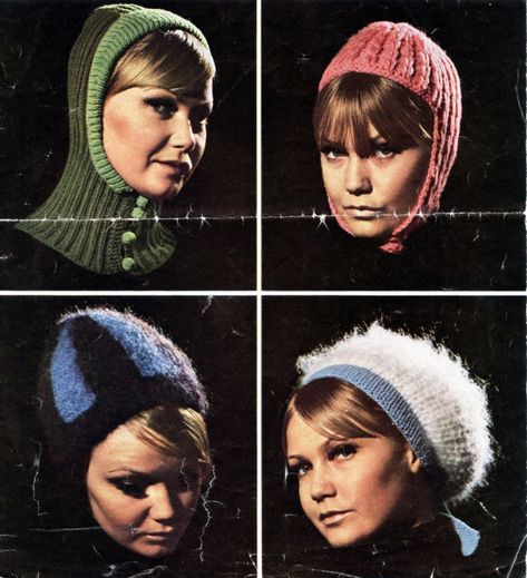 Knitting Needle Conversion Chart, Newborn Knit Hat, Vintage Style Hat, Hooded Cowl, Stocking Hat, Vintage Crochet Pattern, Sweater Hat, Vintage Knitting Patterns, Berets